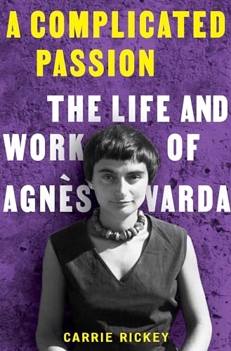 Book cover featuring a portrait of filmmaker Agnès Varda against purple.