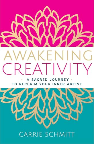 Book cover with gold floral design and pink, teal color scheme.