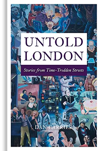 Book cover: “Untold London” with illustrated collage of London scenes.