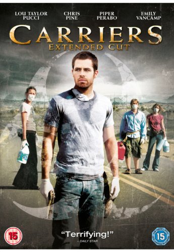 DVD cover for "Carriers" featuring four people on a desolate road.