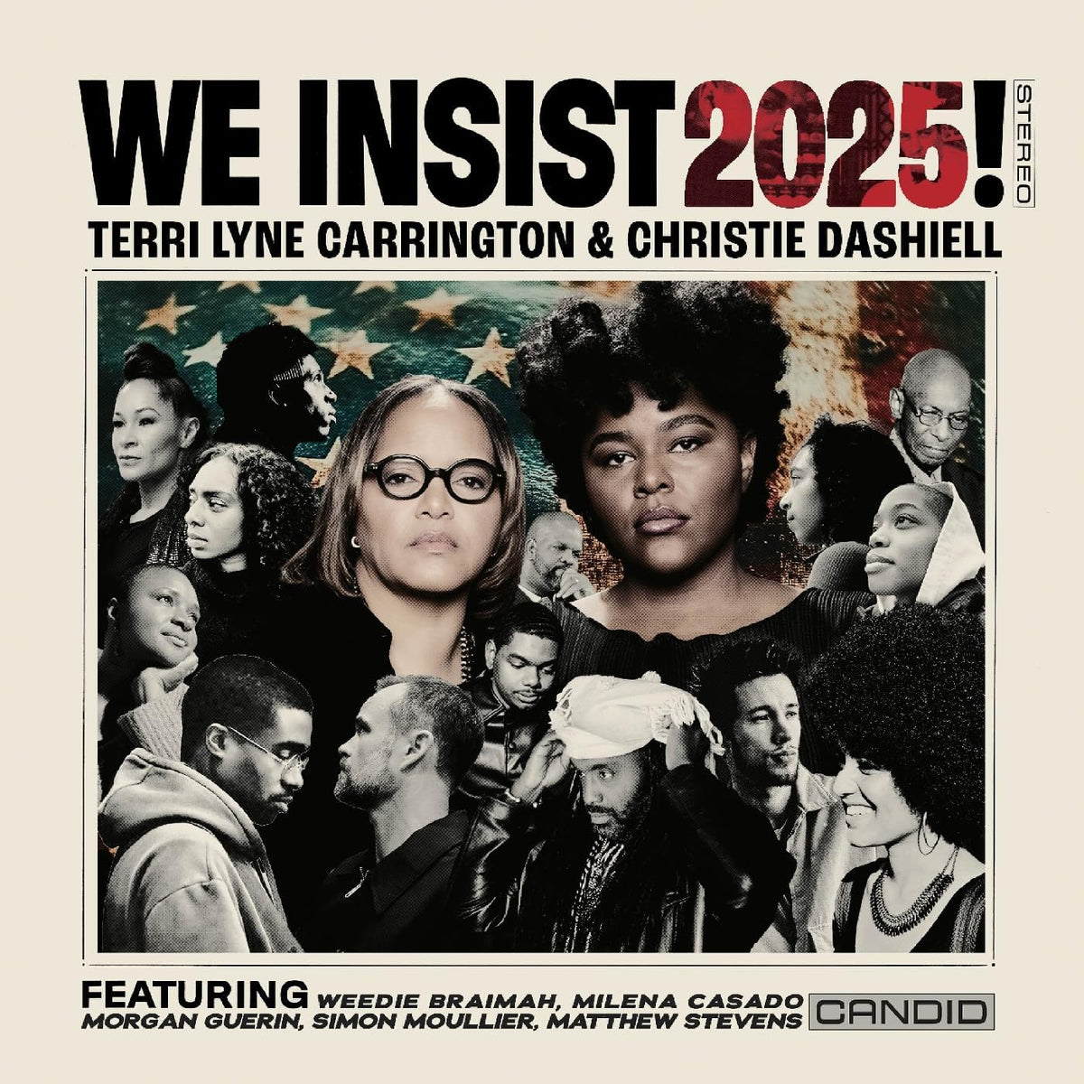 Album cover for "We Insist 2025!" featuring a group portrait.