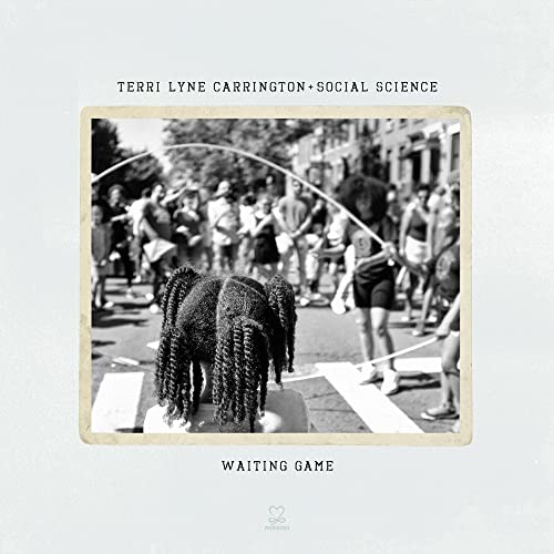 Album cover for “Waiting Game” featuring a black and white street scene.