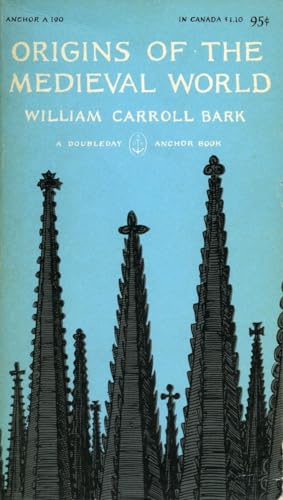 Book cover: "Origins of the Medieval World" with gothic spires illustration.