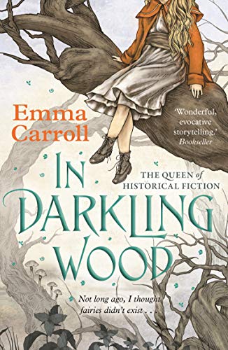 Book cover: girl in a long dress sits on a tree branch.