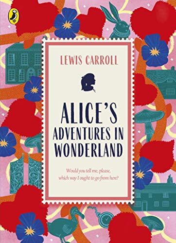 Book cover for “Alice’s Adventures in Wonderland” with floral illustrations.