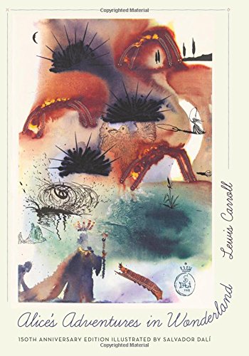 Alice’s Adventures in Wonderland" book cover with surreal, colorful illustration.