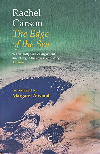 Book cover of The Edge of the Sea by Rachel Carson with ocean imagery.