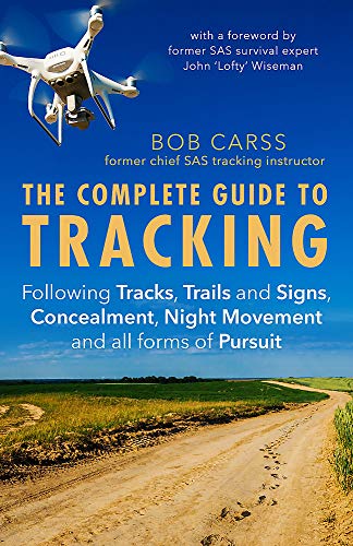 Book cover showing a drone over a dirt path with footprints in a field.