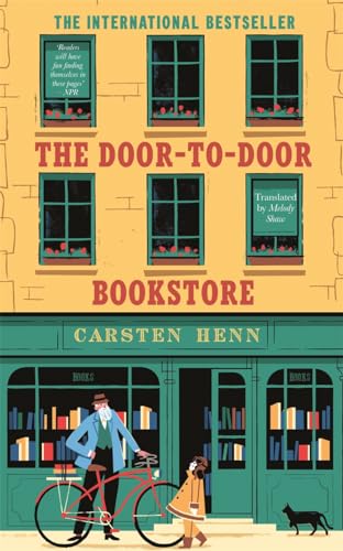 Book cover depicting a teal building with windows, a cyclist, and a dog.