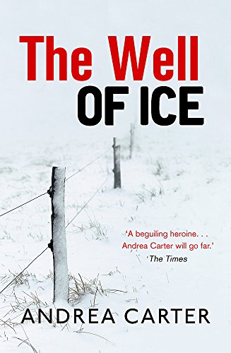 Book cover: snowy landscape with red title "The Well of Ice" by Andrea Carter.