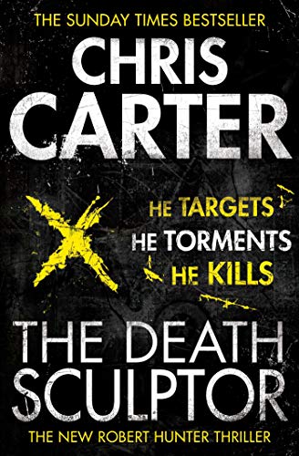 Book cover for The Death Sculptor by Chris Carter with a yellow X symbol.
