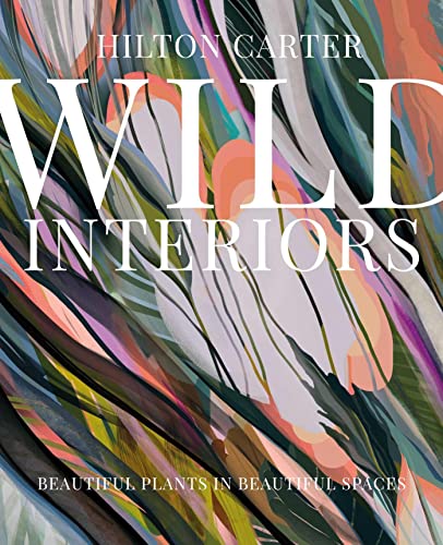 Book cover with abstract green, pink, and white leaf patterns and white text overlay.