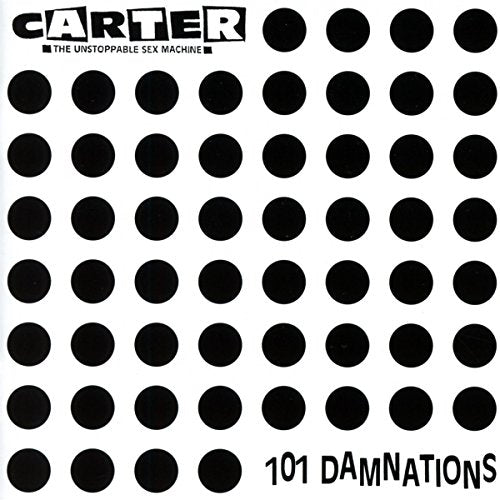 CD cover with black polka dots, text “Carter” and “101 Damnations”.