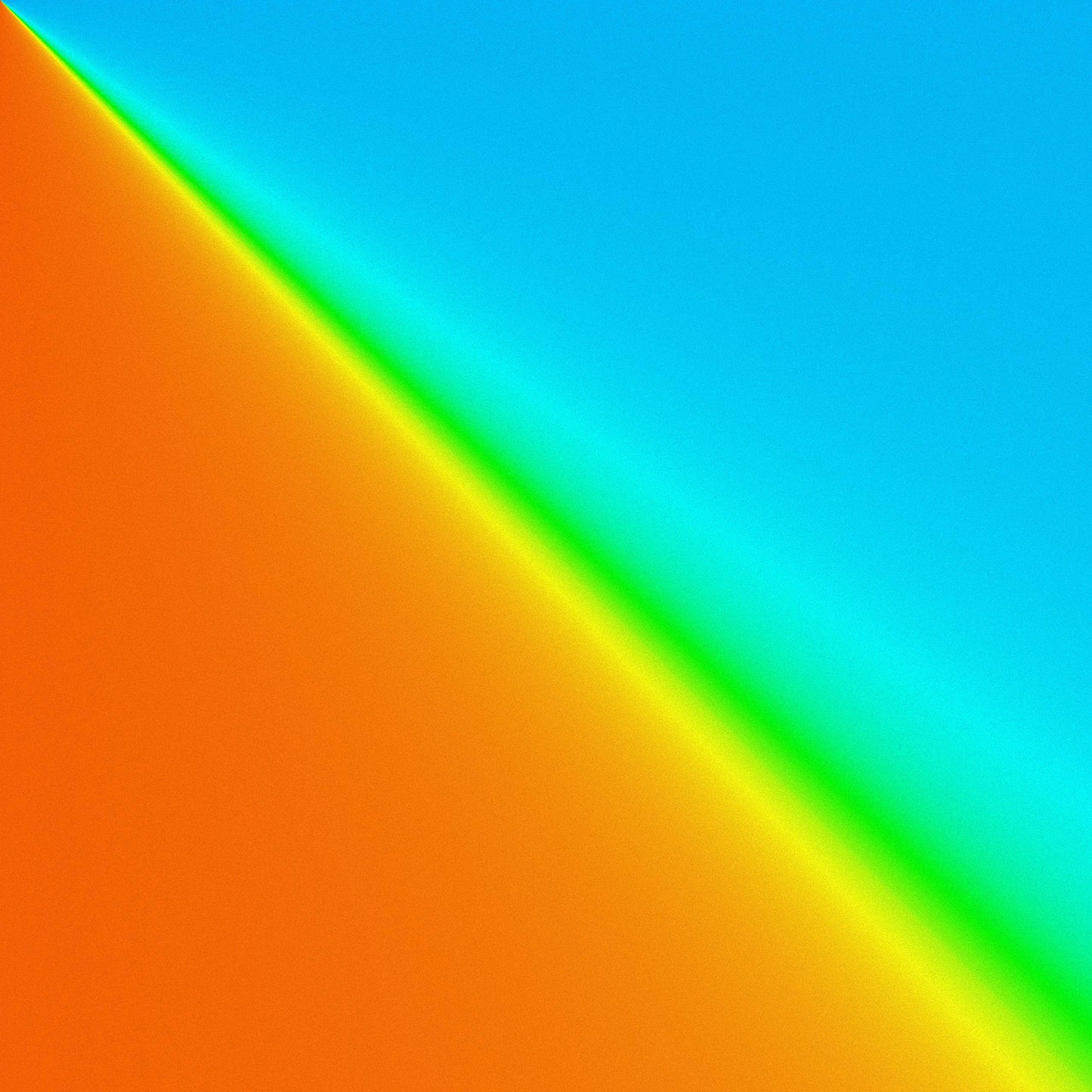 Abstract gradient background transitioning from orange to green and blue.