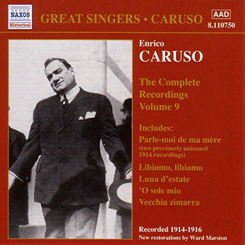 CD cover for Enrico Caruso’s “The Complete Recordings Vol 9” with portrait.