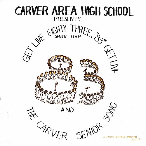 1983 Carver High School album cover featuring students forming the number 83.