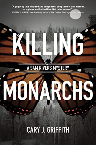Book cover: butterfly wings framing a dark forest and scorpion image.