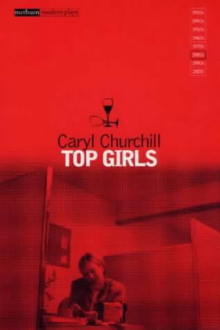 Red book cover for “Top Girls” by Caryl Churchill, with a woman’s silhouette.