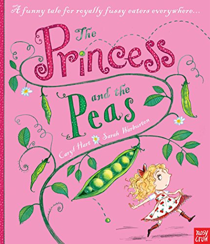 Book cover: a princess, peas, and swirling green vines on pink.