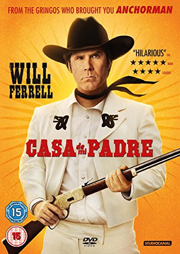 Will Ferrell in a cowboy hat holding a rifle on a DVD cover.