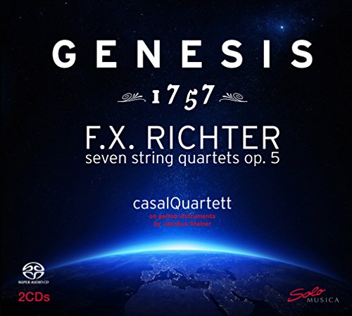 CD cover for “Genesis” by F.X. Richter, featuring Earth from space.