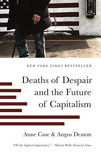 Book cover: "Deaths of Despair," featuring a person and American flag.