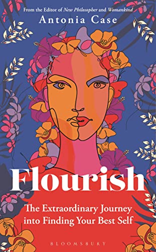 Book cover with illustrated woman surrounded by colorful flowers.