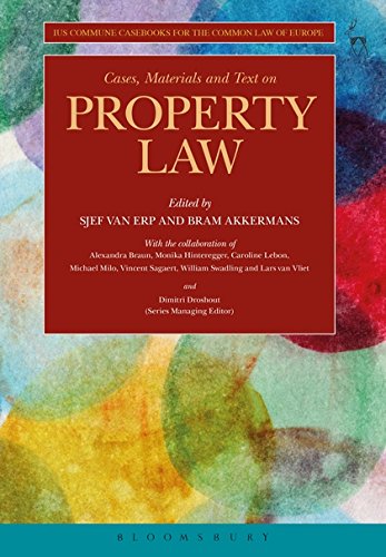 Red textbook cover with “Property Law” title and abstract watercolor background.