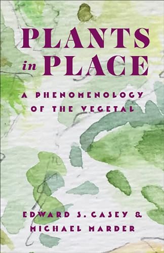 Book cover with green watercolor leaves and purple title text.