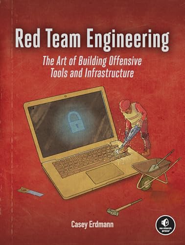 Book cover: "Red Team Engineering" with laptop and worker illustration.