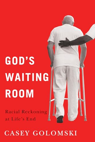 Book cover: elderly man with a walker, assisted by another hand.
