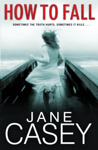 Book cover: young woman running on a pier, foggy seascape.