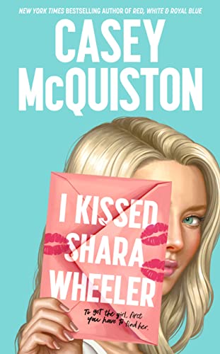 Book cover: girl holding a pink envelope with lipstick kiss marks.