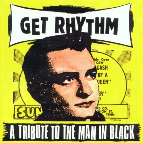 Yellow CD cover featuring a portrait of Johnny Cash with bold text.