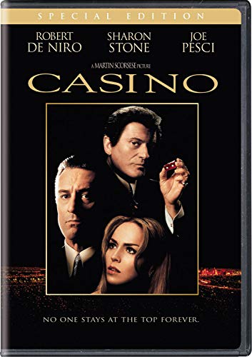 “Casino” DVD cover featuring Robert De Niro, Sharon Stone, and Joe Pesci.
