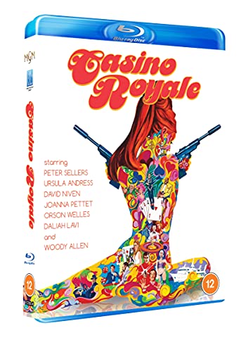 Casino Royale Blu-ray cover featuring a woman's back covered in colorful psychedelic collage art.