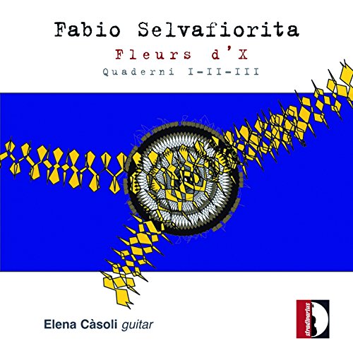 CD cover: abstract yellow design on blue with text “Fleurs d’X”.