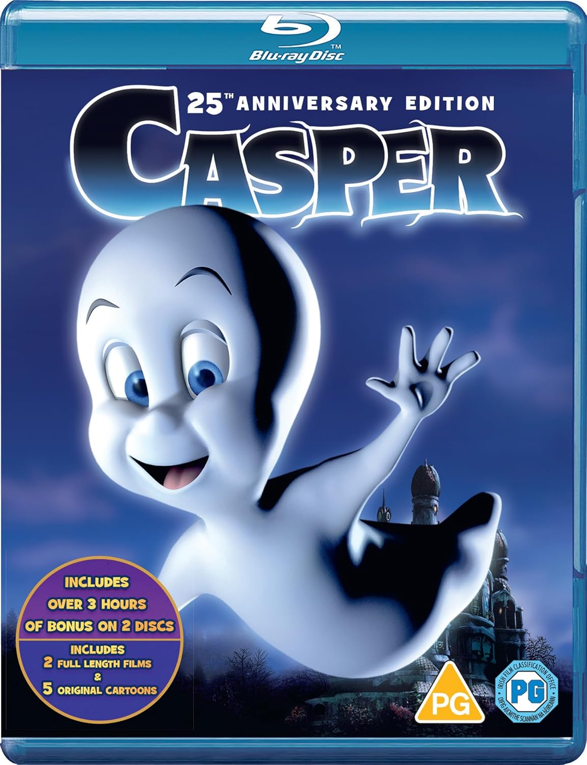 Casper the friendly ghost on the cover of a Blu-ray disc.