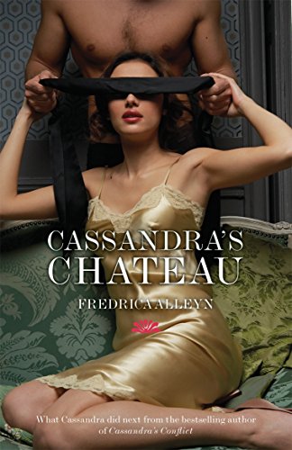 Book cover: woman with blindfold, man’s hands, gold dress, ornate chair.