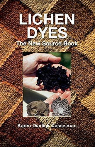 Book cover featuring hands holding lichen, titled "Lichen Dyes.