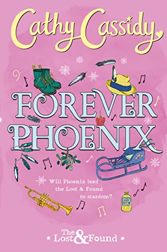 Book cover: “Forever Phoenix” with scattered objects and musical notes.