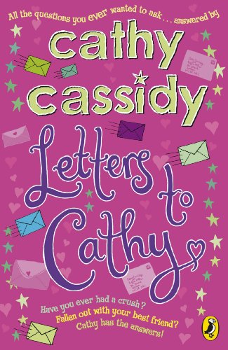 Book cover: “Letters to Cathy” with illustrated letters and pink background.