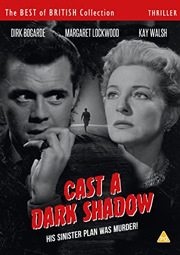 DVD cover for "Cast a Dark Shadow" featuring Dirk Bogarde and Margaret Lockwood.