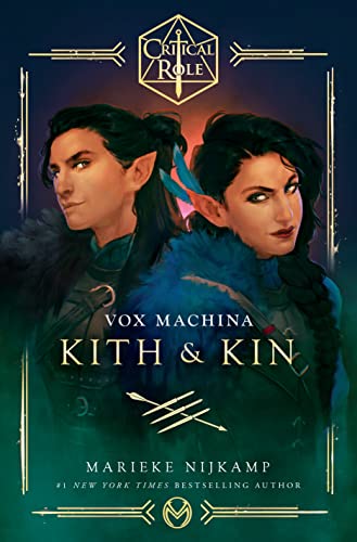 Book cover featuring portraits of two elven characters, Kith and Kin.