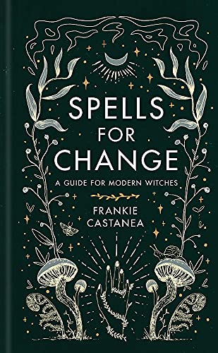 Dark green book cover with white text, botanical illustrations, and a hand.