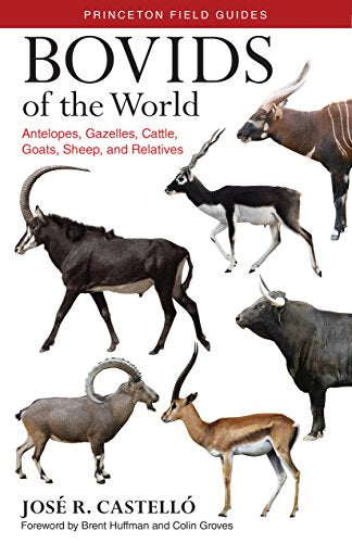 Book cover featuring illustrations of various horned mammals: antelopes, cattle, and sheep.