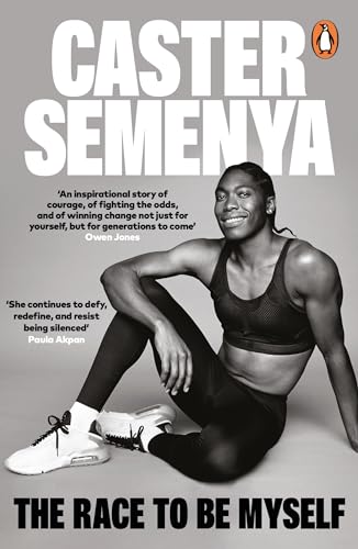 Caster Semenya’s book cover features her portrait, titled “The Race To Be Myself.”