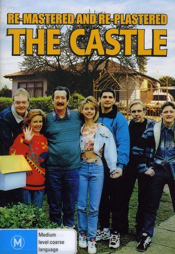 DVD cover for "The Castle" featuring a group of people in front of a house.