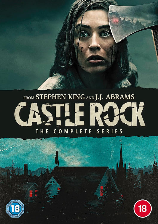DVD cover for "Castle Rock" with a frightened woman and axe imagery.