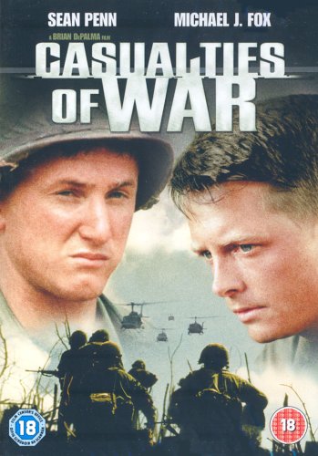 Casualties of War" DVD cover featuring Sean Penn and Michael J. Fox.